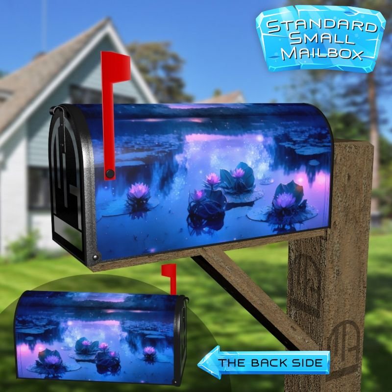 Summer Night Water Lilies Decorative Rural Farm Mailbox Cover - Image 2