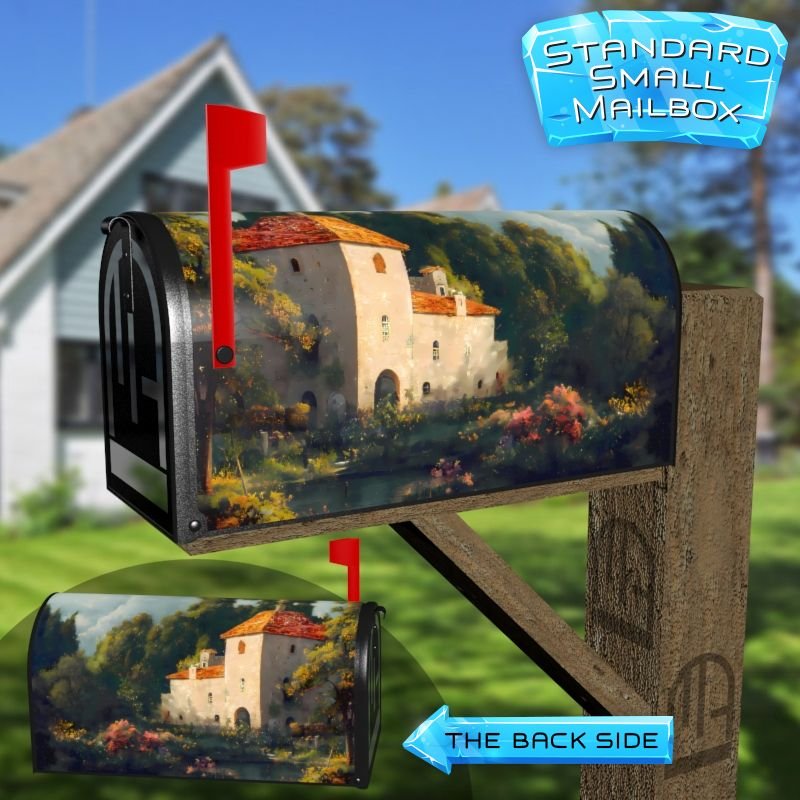 Old Castle by the River Decorative Rural Farm Mailbox Cover - Image 2