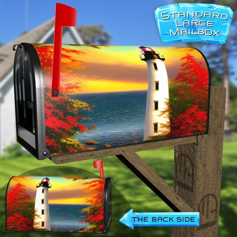 Autumn Lighthouse Decorative Rural Farm Mailbox Cover