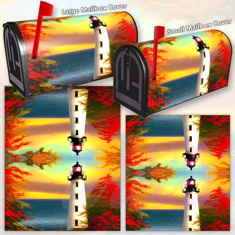 Autumn Lighthouse Decorative Rural Farm Mailbox Cover - Image 3