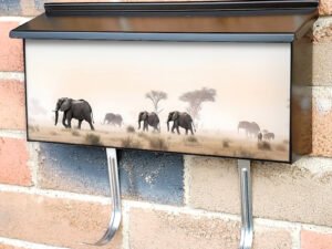 A Herd Of Elephants Walks In Africa 2 Townhouse Mailbox Cover