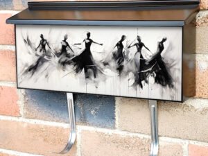 Geometric Abstract Shape Dancers Townhouse Mailbox Cover