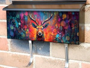 Psychedelic Stag Deer Townhouse Mailbox Cover