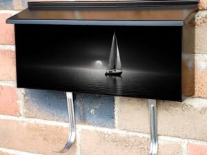 Ship Sail Boat Yacht In Open Water Townhouse Mailbox Cover