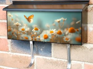Daisies And A Butterfly Townhouse Mailbox Cover