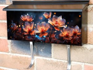 Beautiful Flowers Bloom With Shiny Light Townhouse Mailbox Cover