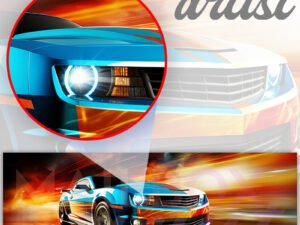 Colorful Racing Car Visual Townhouse Mailbox Cover