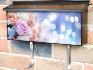 Roses With Bokeh Lights Townhouse Mailbox Cover