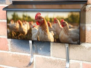 Group Of Chickens Townhouse Mailbox Cover