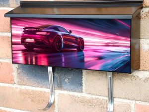 Racing Sport Car In Tunnel Townhouse Mailbox Cover
