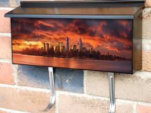 New York City Panorama At Sunset Townhouse Mailbox Cover