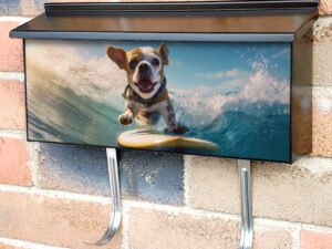 Cute Dog Surfing Townhouse Mailbox Cover