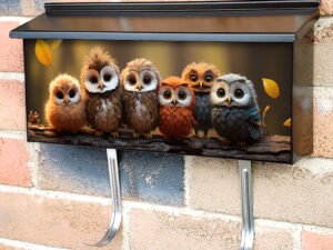 Cute And Funny Owlets Townhouse Mailbox Cover