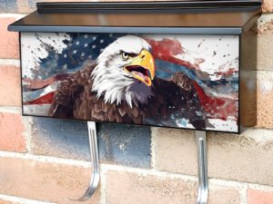 Illustration Eagle With United Stated Independence Day Townhouse Mailbox Cover