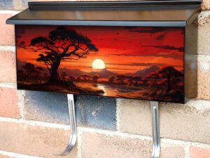 Incredible Beautiful Sunset In The Savannah Townhouse Mailbox Cover