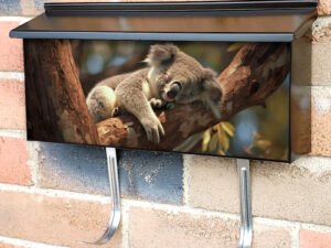 Koala Asleep In Tree Townhouse Mailbox Cover