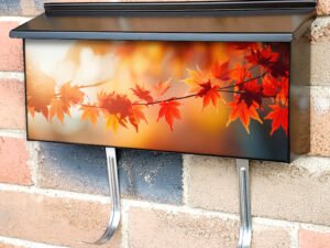 Maple Tree Leaves In Autumn Townhouse Mailbox Cover