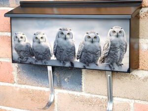 Owl On A Winter Snowy Branch Townhouse Mailbox Cover