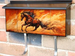 Painting Of A Horse Galloping Townhouse Mailbox Cover