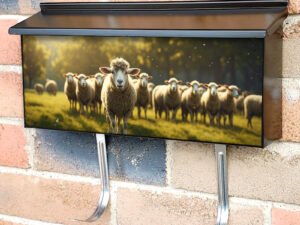 Sheep On Field Townhouse Mailbox Cover