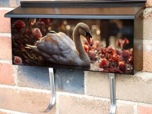Swan Elegance In Nature Townhouse Mailbox Cover