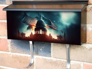 The Independence Day Background 4Th July Holiday Townhouse Mailbox Cover