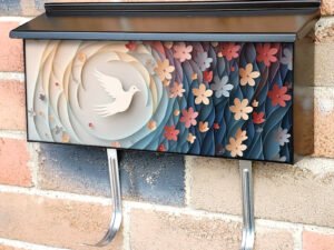 White Paper Origami Bird Townhouse Mailbox Cover