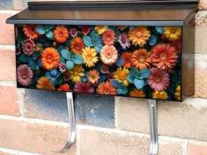 Colorful Flowers In The Garden Townhouse Mailbox Cover