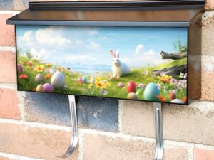 Easter Landscape With A Cute Bunny Townhouse Mailbox Cover