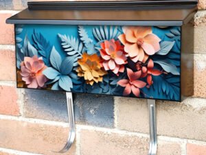 Colorful Paper Flowers And Leaves Townhouse Mailbox Cover