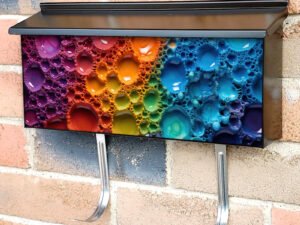 Macro Close Up Colorful Paint Bubbles Townhouse Mailbox Cover