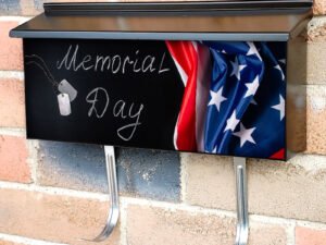 Usa Memorial Day American Flag And Dog Tags Townhouse Mailbox Cover