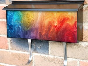 Vibrant Rainbow Of Colors Townhouse Mailbox Cover