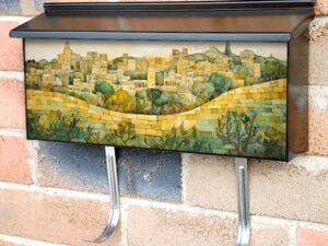 Painted Landscape Of The Jerusalem Wall Townhouse Mailbox Cover