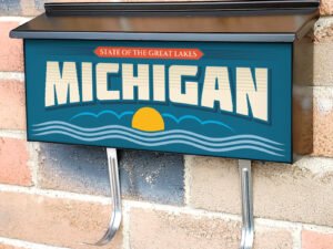 US States Michigan Townhouse Mailbox Cover