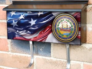 US States New Hampshire State Seal Townhouse Mailbox Cover