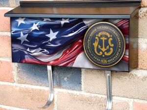 US States Rhode Island State Seal Townhouse Mailbox Cover