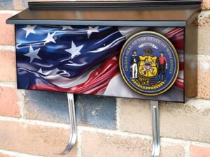 US States Wisconsin State Seal Townhouse Mailbox Cover