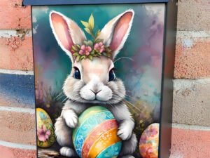 Easter Bunny with Eggs  Colonial Mailbox Cover
