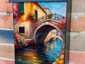 Summer Bridge in Venice Colonial Mailbox Cover