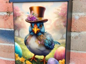 Easter Bird in Top Hat Colonial Mailbox Cover