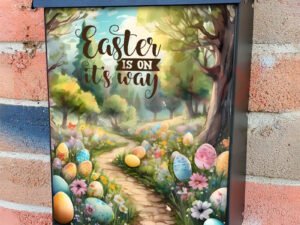 Easter is on It’s Way Colonial Mailbox Cover