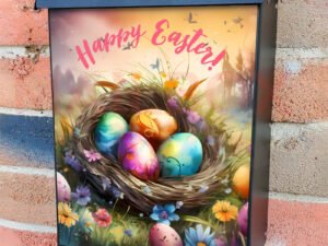 Easter Nest in the Meadow Colonial Mailbox Cover