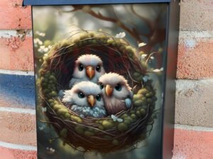 Springtime Birds in the Nest Colonial Mailbox Cover
