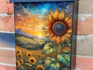Blooming Sunset Sunflowers Colonial Mailbox Cover