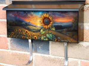 Blooming Sunset Sunflowers Townhouse Mailbox Cover