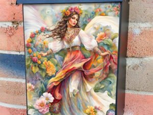 Pretty Folklore Dancer Colonial Mailbox Cover