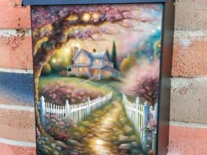 Springtime at the Cottage Colonial Mailbox Cover