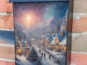 Victorian Christmas Town 2 Colonial Mailbox Cover