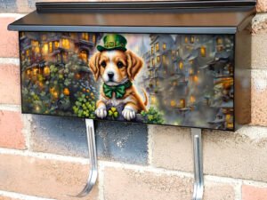 St. Patrick’s Day Elegant Puppy Townhouse Mailbox Cover